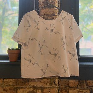 FOREVER 21 Open Back Loose Shirt Blush Flowers